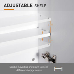 Homcom Wall Mounted Bathroom Mirror Storage Cabinet W/ Door Adjustable Shelf - thumbnail 4