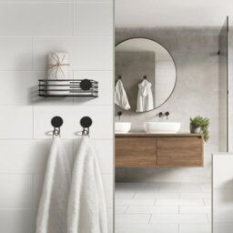 Beslagsboden - Shower Basket In Stainless Steel, Matt Black, Self-Adhesive - thumbnail 3