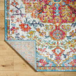 Livabliss Harput-Vintage Blue Orange Yellow Grey Traditional Boho Living Dining Bedroom Rug 80 X 220 Cm Easy Care, Non Shedding - thumbnail 4