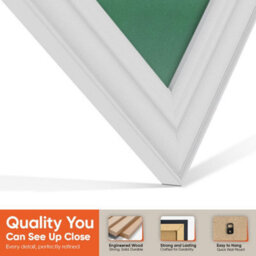 "AK Frames 25X17"" White Classic Vinyl Record Frame With Emerald Mount For 12 Inch Lp Cover & Disc - Overlapped Design" - thumbnail 3