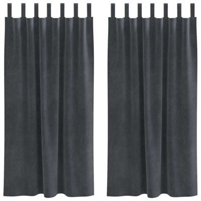 Berkfield Modern Blackout Curtains With Hanging Loops 2 Pcs Light Grey Velvet - image 1
