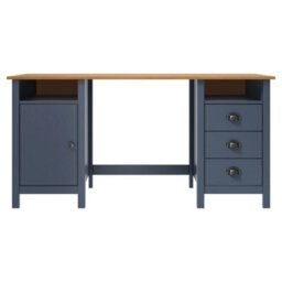 Berkfield Desk Hill Range Grey 150X50X74 Cm Solid Pine Wood - thumbnail 2