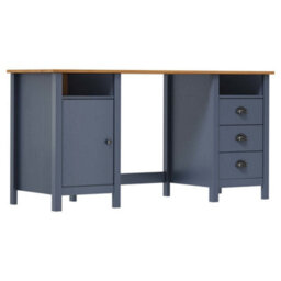 Berkfield Desk Hill Range Grey 150X50X74 Cm Solid Pine Wood - thumbnail 1