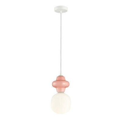 Luminosa Lighting Luminosa Latera Small Slim Pendant Ceiling Light Pink, White Matt - image 1