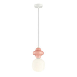 Luminosa Lighting Luminosa Latera Small Slim Pendant Ceiling Light Pink, White Matt - thumbnail 1