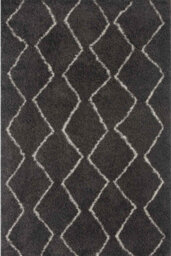 The Rugs Moroccan Shaggy Rugs And Runners Soft Fluffy Wavy Trellis Design High Pile Dark Grey And Ivory Living Room Kitchen Hallway 840 - thumbnail 2
