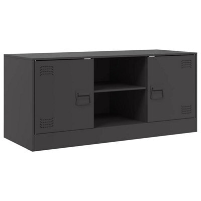Berkfield Sturdy Tv Cabinet Black 99X39X44 Cm Steel - image 1