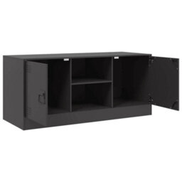 Berkfield Sturdy Tv Cabinet Black 99X39X44 Cm Steel - thumbnail 7