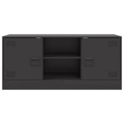 Berkfield Sturdy Tv Cabinet Black 99X39X44 Cm Steel - thumbnail 6