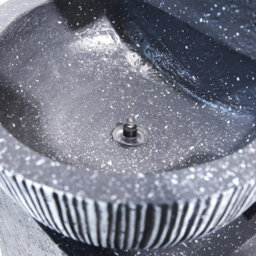 Living And Home Outdoor Modern Design Resin Water Fountain Rockery Decoration 3 Tier Bowls Solar Powered 46.5 Cm H - thumbnail 7