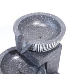 Living And Home Outdoor Modern Design Resin Water Fountain Rockery Decoration 3 Tier Bowls Solar Powered 46.5 Cm H - thumbnail 8