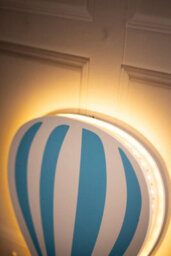 White And Blue Wooden Balloon Children's Night Light Led Wall Mounted Light - thumbnail 6
