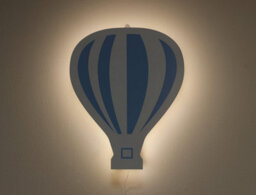 White And Blue Wooden Balloon Children's Night Light Led Wall Mounted Light - thumbnail 7