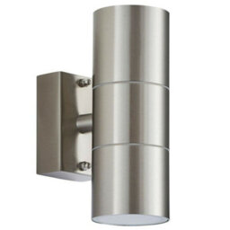 Ip44 Outdoor Accent Lamp Stainless Steel Up & Down External Wall Light 2X Gu10 - thumbnail 3