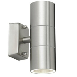 Ip44 Outdoor Accent Lamp Stainless Steel Up & Down External Wall Light 2X Gu10 - thumbnail 1