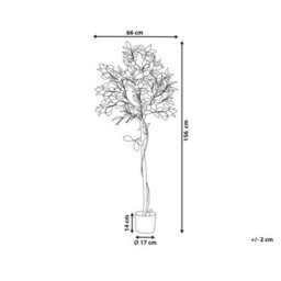Beliani Artificial Plant Lemon Tree 156 Cm Green - thumbnail 3