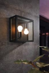 Eglo Alamonte 1 Black Metal Ip44 Outdoor Wall Light, (D) 29Cm - thumbnail 1