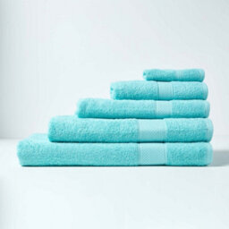 Homescapes Turkish Cotton Guest Towel, Aqua - thumbnail 2