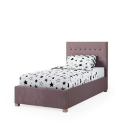 Rest Relax Amelia Solo Ottoman Bed Plush Velvet Blush Pink - Single 3Ft - thumbnail 4