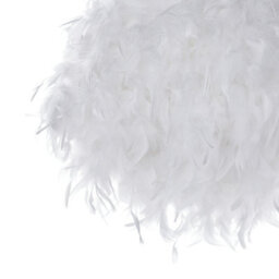 Wyld And Coco Lunaluxe Pendant Lamp White Feathers Round Glam Modern - W40 X H154Cm, Duck Feather Shade - thumbnail 3