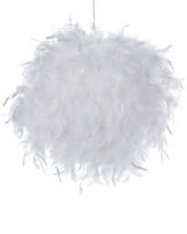Wyld And Coco Lunaluxe Pendant Lamp White Feathers Round Glam Modern - W40 X H154Cm, Duck Feather Shade - thumbnail 1