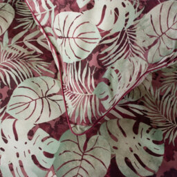 The Lyndon Company Tropical Garden 100% Cotton Duvet Cover Set, Red Botanical Print With Piped Edging - thumbnail 4