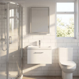 Balterley Pershall Contemporary Wall Hung 1 Drawer Vanity Unit With Thin-Edge Ceramic Basin, 600mm, Matt White - thumbnail 2