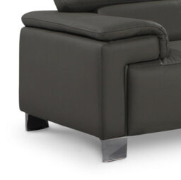 Genuine Leather Mid Grey Right Hand Facing Corner Sofa - thumbnail 4