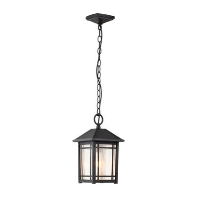 Luminosa Lighting Elstead Quoizel Cedar Point Outdoor Pendant Ceiling Light Black, Ip44 - image 1