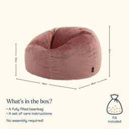 icon Kingston Classic Velvet Bean Bag Chair Dusk Pink Bean Bags - thumbnail 6