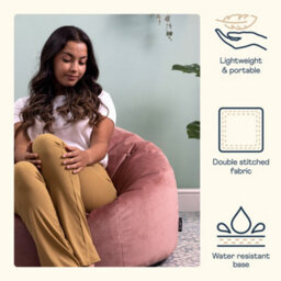 icon Kingston Classic Velvet Bean Bag Chair Dusk Pink Bean Bags - thumbnail 4