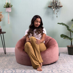 icon Kingston Classic Velvet Bean Bag Chair Dusk Pink Bean Bags - thumbnail 2