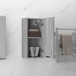 Berkfield Classic Wall-Mounted Bathroom Cabinet Grey Sonoma 32X20X67 Cm - thumbnail 4