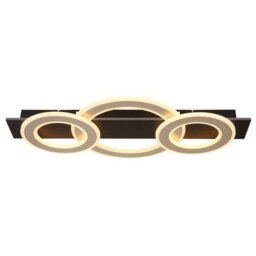 Luminosa Lighting Luminosa Jayden 3 Ring Integrated Led Semi Flush Ceiling Light Matt Black 3X Led 3000K - thumbnail 3