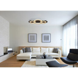 Luminosa Lighting Luminosa Jayden 3 Ring Integrated Led Semi Flush Ceiling Light Matt Black 3X Led 3000K - thumbnail 5
