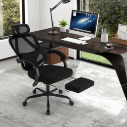 Gainoom Ergonomic Black Office Chair High Back Mesh Desk Chair With Retractable Footrest - thumbnail 3