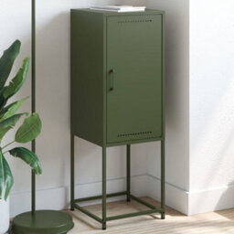 Berkfield Highboard Olive Green 36X39X107 Cm Steel - thumbnail 1