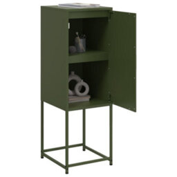 Berkfield Highboard Olive Green 36X39X107 Cm Steel - thumbnail 5