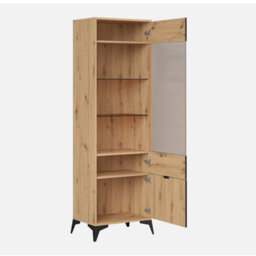 Heze Furniture Lammy 1 Drawer 60Cm Display Cabinet - Artisan Oak - thumbnail 4