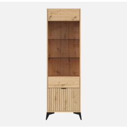 Heze Furniture Lammy 1 Drawer 60Cm Display Cabinet - Artisan Oak - thumbnail 3