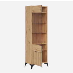 Heze Furniture Lammy 1 Drawer 60Cm Display Cabinet - Artisan Oak - thumbnail 5