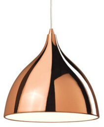 Luminosa Lighting Luminosa Caf 1 Light Dome Ceiling Pendant Light Copper Finish, E27