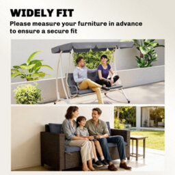 Outsunny 3 Seater Swing Chair Cushions Bench Seat Replacement Pad 150X98Cm - thumbnail 8
