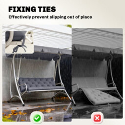 Outsunny 3 Seater Swing Chair Cushions Bench Seat Replacement Pad 150X98Cm - thumbnail 6