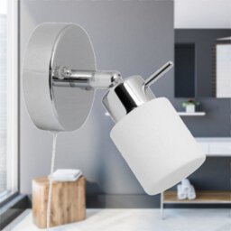 First Choice Lighting Set Of 2 Iona - Chrome Opal Glass Ip44 Pull Cord Bathroom Wall Lights - thumbnail 8
