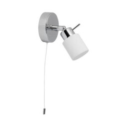First Choice Lighting Set Of 2 Iona - Chrome Opal Glass Ip44 Pull Cord Bathroom Wall Lights - thumbnail 3