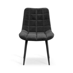More4Homes Set Of 8 Nova Modern Velvet Dining Chair Padded Seat Metal Legs Kitchen (Black) - thumbnail 3
