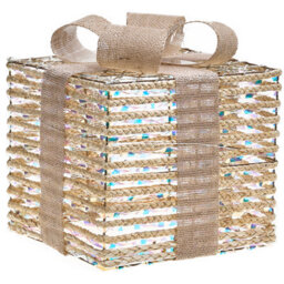 Beliani Set Of 3 Christmas Decorations Led Mosso Christmas Gifts 20/25/30 Cm Beige - thumbnail 4
