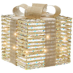 Beliani Set Of 3 Christmas Decorations Led Mosso Christmas Gifts 20/25/30 Cm Beige - thumbnail 5