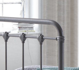 Save On Goods UK 5Ft King Size Industrial,traditional Black Silver Textured Tubular Metal Bed Frame,strong,rustic Style Bedstead - thumbnail 3